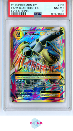 BLASTOISE POKEMON 102/108 2016 EVOLUTIONS HOLO ENGLISH PSA 8 - Image 1