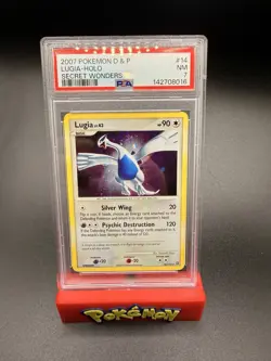 2007 POKEMON DIAMOND & PEARL SECRET WONDERS #14 LUGIA-HOLO PSA 7 Swirl - Image 1