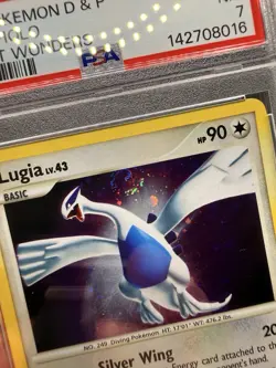 2007 POKEMON DIAMOND & PEARL SECRET WONDERS #14 LUGIA-HOLO PSA 7 Swirl - Image 2