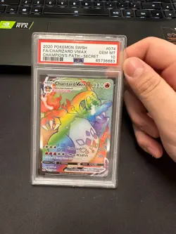 CHARIZARD VMAX 2020 Pokemon SWSH Champion's Patch Secret Rainbow Rare PSA 10 GEM - Image 1