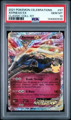 2021 POKEMON CELEBRATIONS CLASSIC COLLECTION XY 97 XERNEAS EX PSA 10 GEM MINT - Image 1