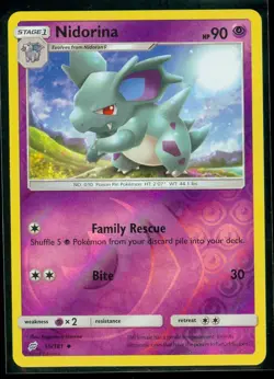 Pokemon NIDORINA 55/181 - Team Up - Rev Holo - MINT - Image 1