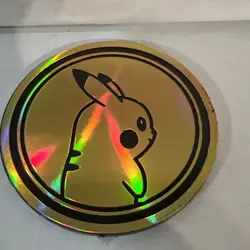 Unplayed Pokemon Pikachu Rainbow Holo Gold Coin - 2022 Pokemon GO TCG - Image 1