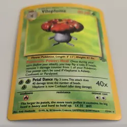 Pokemon Vileplume Jungle Holo Rare 15/64 Unlimited 80 HP Stage 2 1999 English - Image 2