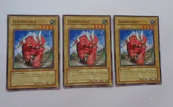 Playset: 3x Sabersaurus POTD-EN002 (Common, 1st Ed, Played / MP) Yugioh - Image 1