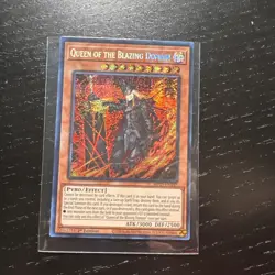 Queen of The Blazing Domain Mint Yu-Gi-Oh 1st Edition Secret Rare Holo - Image 1