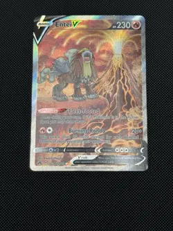 Pokemon Entei v Holo Ultra Rare TCG Card Crown Zenith Galarian Gallery GG36/GG70 - Image 1