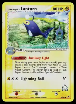 Pokemon Card - Team Aqua's Lanturn Team Magma vs Team Aqua 28/95 Reverse Holo - Image 1