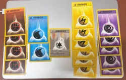 POKEMON TCG 1999 18 X BASE SET ENERGY CARDS INC DOUBLE COLOURLESS VERY GOOD LP - Image 1
