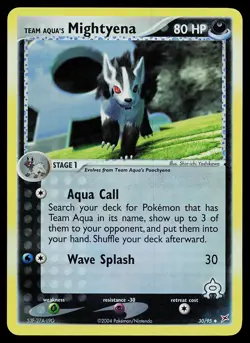Pokemon Card - Team Aqua's Mightyena Team Magma vs Team Aqua 30/95 Reverse Holo - Image 1