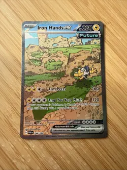 Pokemon TCG Iron Hands EX Paradox Rift 248/182 Special Illustration Rare Card - Image 1