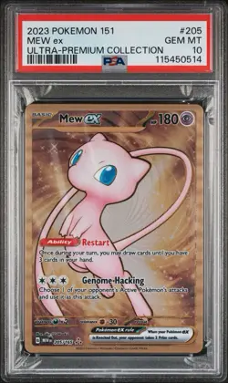 2023 Pokemon Mew ex Full Art Ultra Rare 151 UPC Metal Promo Card 205/165 PSA 10 - Image 1