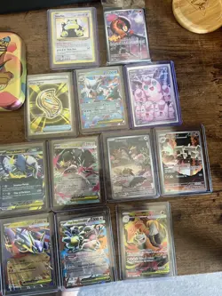 Lot of Pokemon Cards; Over 200+ Base Cards, Holo Cards, EXs, etc. W/Tins - Image 5