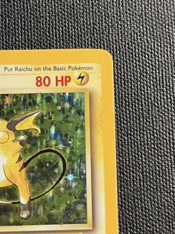 Pokemon TCG Raichu Base Set Holo Rare Card 14/102 Vintage WOTC LP+ - Image 3