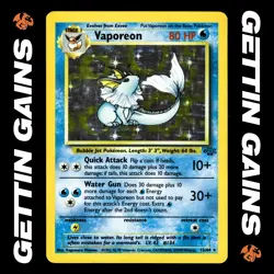 Vaporeon - 12/64 - Holo Rare - Jungle - Pokemon Card - HP - Image 1