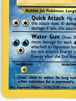 Vaporeon NM 12/64 Unlimited Jungle Pokemon TCG Holo - Image 5