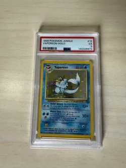 Pokemon TCG Vaporeon Jungle Set Holo Rare 12/64 Vintage WOTC PSA 5 - Image 1