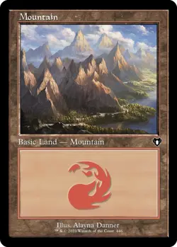 Mountain (446) (Retro Frame) Commander Masters NM Magic: The Gathering Foil - Image 1