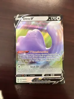 Pokemon Card Ditto V 050/072 Shining Fates Half Art Rare Near Mint - Image 1
