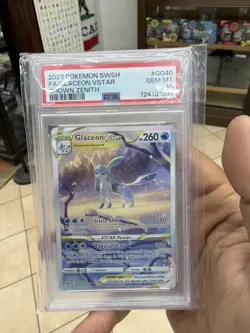 2023 POKEMON SWORD & SHIELD CROWN ZENITH #GG40 FULL ART/GLACEON VSTAR PSA 10 - Image 1