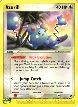 Pokemon TCG Azurill 31/100 Sandstorm Regular LP/MP - Image 1