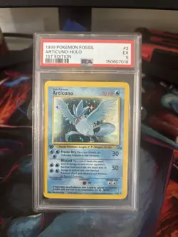 Pokemon 1999 Fossil Articuno #2,Holo, 1st Edition,PSA 5 - Image 1
