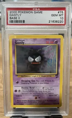 Gastly Base Set 2 Pokemon TCG PSA 10 GEM MT - Image 1