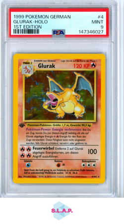 GLURAK-HOLO 1ST EDITION POKEMON GERMAN 1999 4 PSA 9 - Image 1