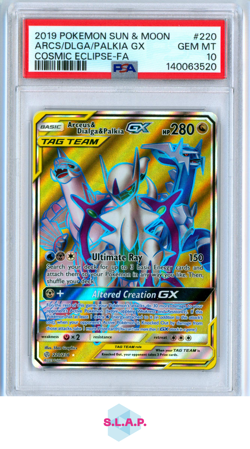 ARCS/DLGA/PALKIA GX COSMIC ECLIPSE-FA POKEMON SM COSMIC ECLIPSE 2019 220 PSA 10 - Image 1