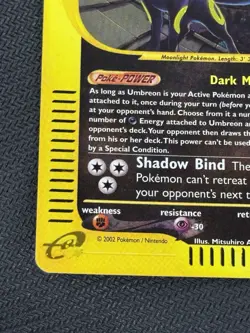 Pokemon TCG Umbreon H29/H32 Aquapolis Holo Rare - Image 5