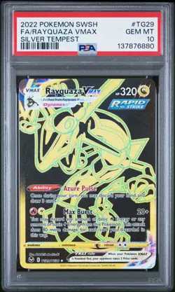Pokemon Sword & Shield Silver Tempest #TG29 Rayquaza VMAX – Full Art PSA 10 - Image 1
