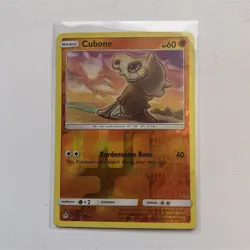 Pokemon Cubone 57/131 SM-Forbidden Light Reverse Holo Basic Card Burdensome Bone - Image 1