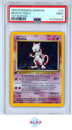 MEWTU-HOLO 1ST EDITION POKEMON GERMAN 1999 10 PSA 9 - Image 1