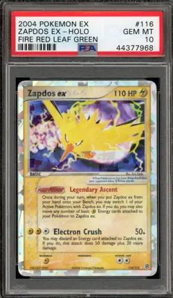 Pokemon Zapdos ex EX Fire Red & Leaf Green Holo Secret Rare #116 PSA 10 Gem Mint - Image 1