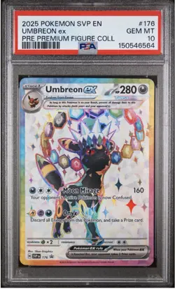 2025 POKEMON PRISMATIC EVOLUTIONS PREMIUM FIGURE COLLECTION UMBREON EX PSA 10 - Image 1