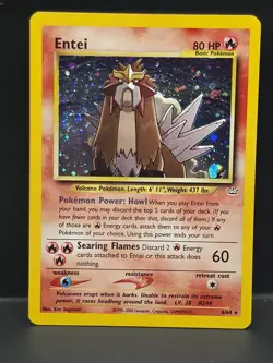 Pokemon Entei Neo Revelation TCG 6/64 Holo Unlimited Rare Swirl Vintage - Image 1