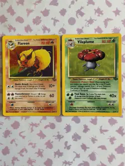 Pokemon Jungle Holo Lot Flareon 3/64 Vileplume 15/64 Unlimited 1999 WOTC - Image 1
