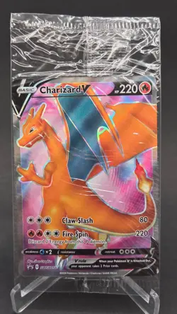 Charizard V Promo Sealed Cello Pack Pokemon Promo Card SWSH050 Holo - Image 1