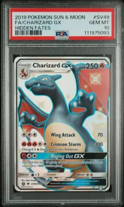 Pokemon Charizard GX SV49 Hidden Fates PSA 10 English - Image 1