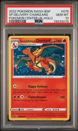 Pokemon Special Delivery Charizard 075 PSA 10 Perfect Galaxy Swirl Promo - Image 1