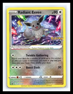 💥 Radiant Eevee SWSH230 Sword & Shield Black Star Promo Holo Pokemon Go 2022 - Image 1