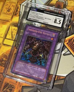 2004 Yugioh Thousand-Eyes Restrict MC1-EN004 Secret Rare PSA CGC 8.5 - Image 3