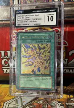 2006 Yugioh Flash Of The Forbidden Spell 1st CDIP-EN038 Ultimate PSA CGC 10 - Image 1