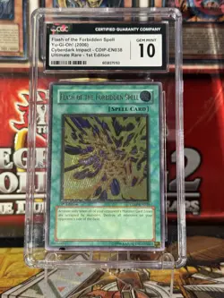 2006 Yugioh Flash Of The Forbidden Spell 1st CDIP-EN038 Ultimate PSA CGC 10 - Image 2