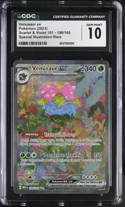 CGC 10 Venusaur ex SIR SV 151 Alt Art 198/165 Pokemon card 2023 Full Art MEW EN - Image 1