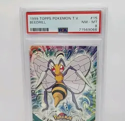 PSA 8 Beedrill #15 Topps T.V. 1999 Pokemon Card Graded Near Mint - Image 2