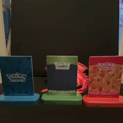 Pokemon UltraPro Magnetic One Touch Card Case & Stand x 1. Red, Blue and Green - Image 1