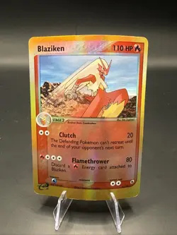 Pokemon TCG Blaziken EX Ruby & Sapphie Card 15/109 Reverse Holo Rare LP! 2003! - Image 1