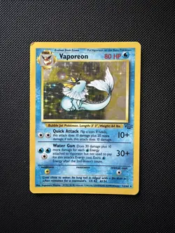Vaporeon 12/64 Jungle Holo Rare WOTC 1999 Vintage Pokemon Card - MP - Image 1