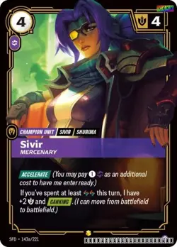 Sivir - Mercenary (Alternate Art) [SFD - 143a/221] - NM [Foil] TCG Riftbound - Image 1